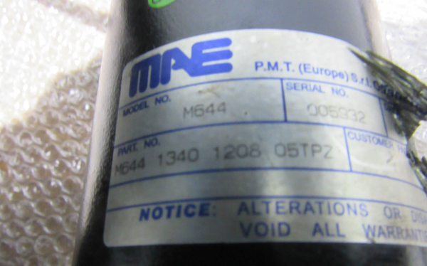 MOTORI APPARECCHIATURE ELETTRICHE M.A.E. Model M644 Type 2699