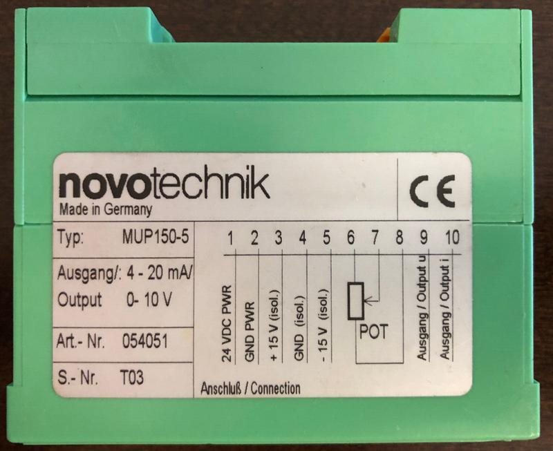 novotechnik Messwertumformer Typ MUP100-5 Art.-Nr. 054051