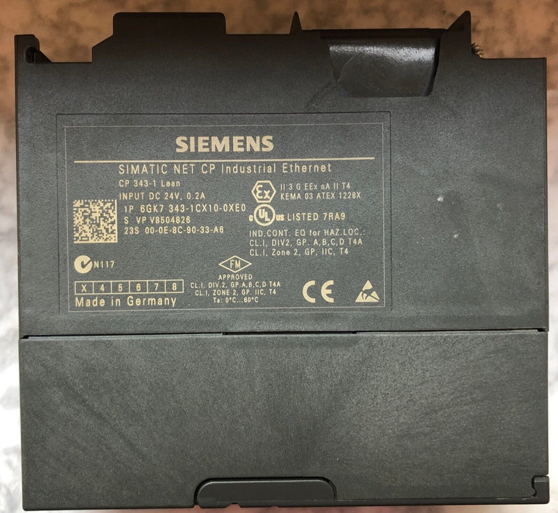 Siemens SIMATIC NET CP Industrial Ethernet 6GK7 343-1CX10-0XE0 E-Stand:3  -used-
