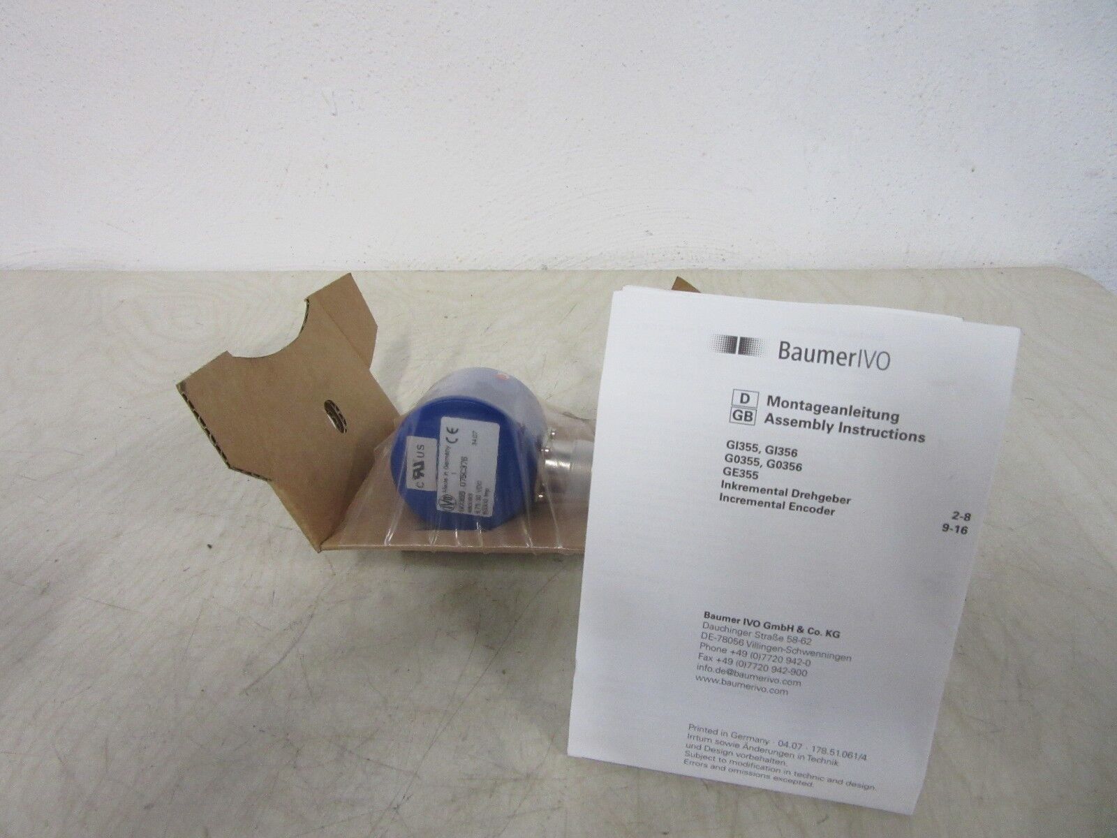BaumerIVO Baumer IVO G0355.075C376 Encoder -unused-