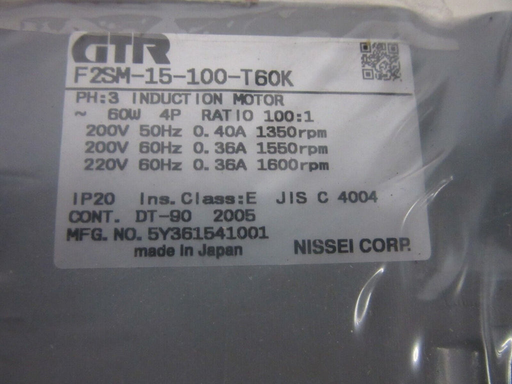 GTR F2SM-15-100-T60K 3~ Induktionsmotor  60W