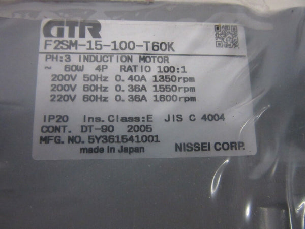 GTR F2SM-15-100-T60K 3~ Induktionsmotor  60W