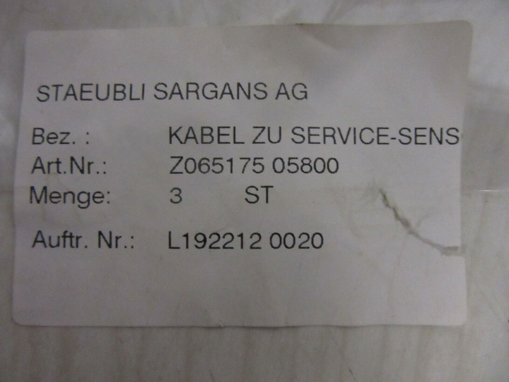 Staeubli Sargans AG Kabel zu Service-Sensor Z065175 05800 "B" -3pieces-