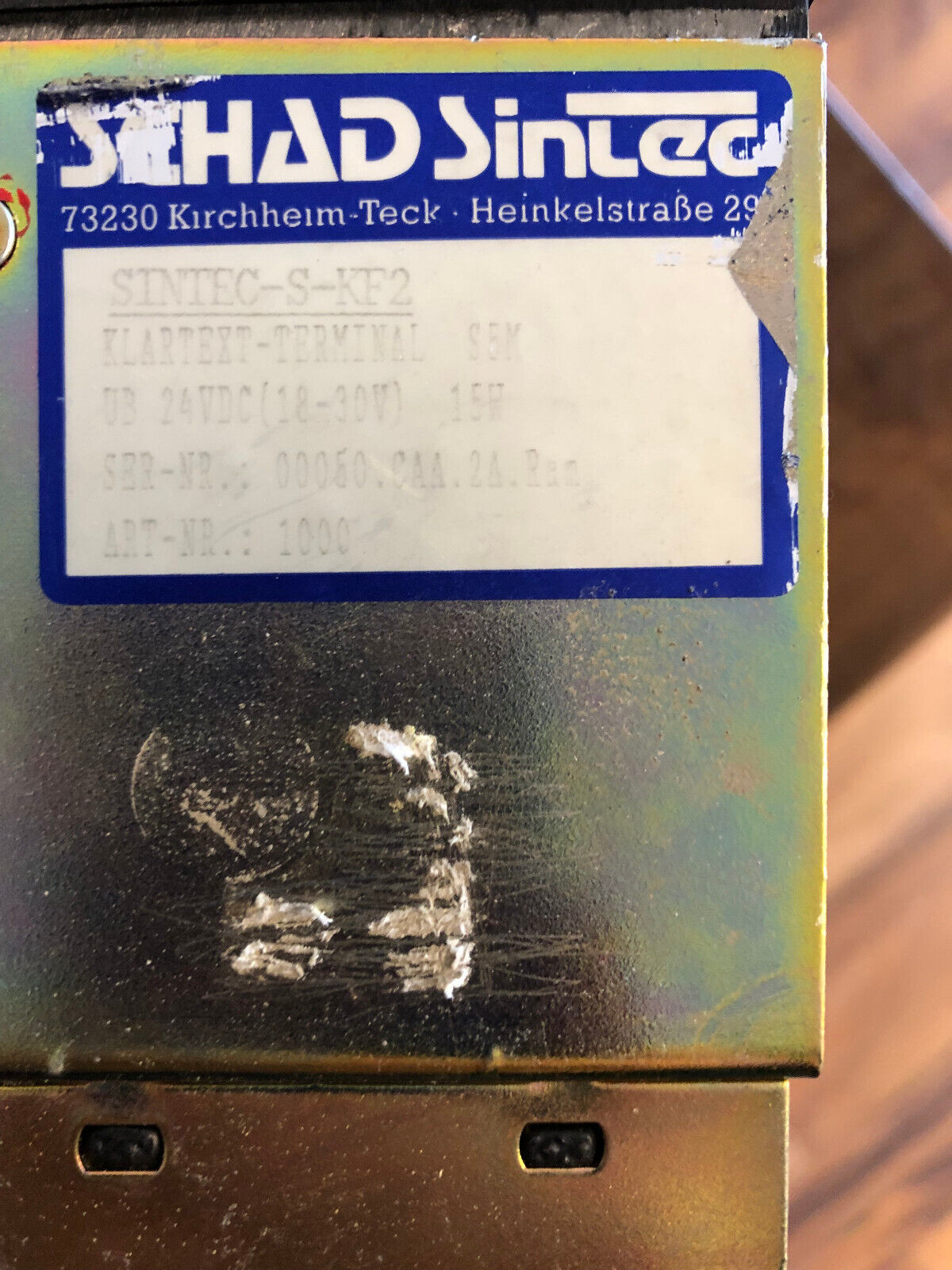 SCHAD SINTEC S-KF2 Art.-Nr. 1000 Klartextterminal