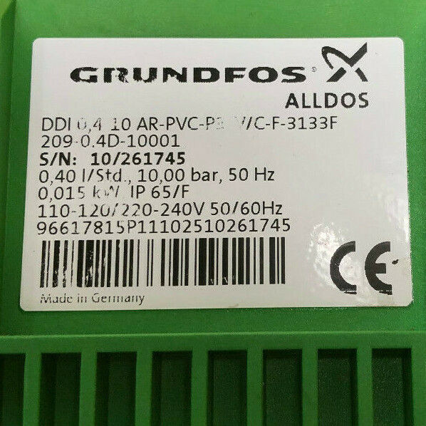 Grundfos DDI Dosierpumpe 0,4L/h 10bar Membranpumpe Metering Pump