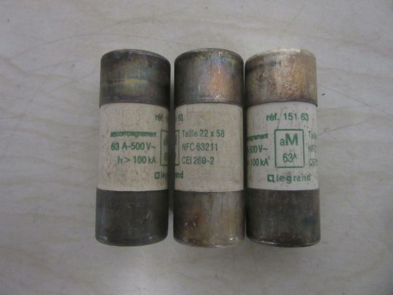 Sicherung Typ: aM   22 x 58 63A  500V -3pieces-