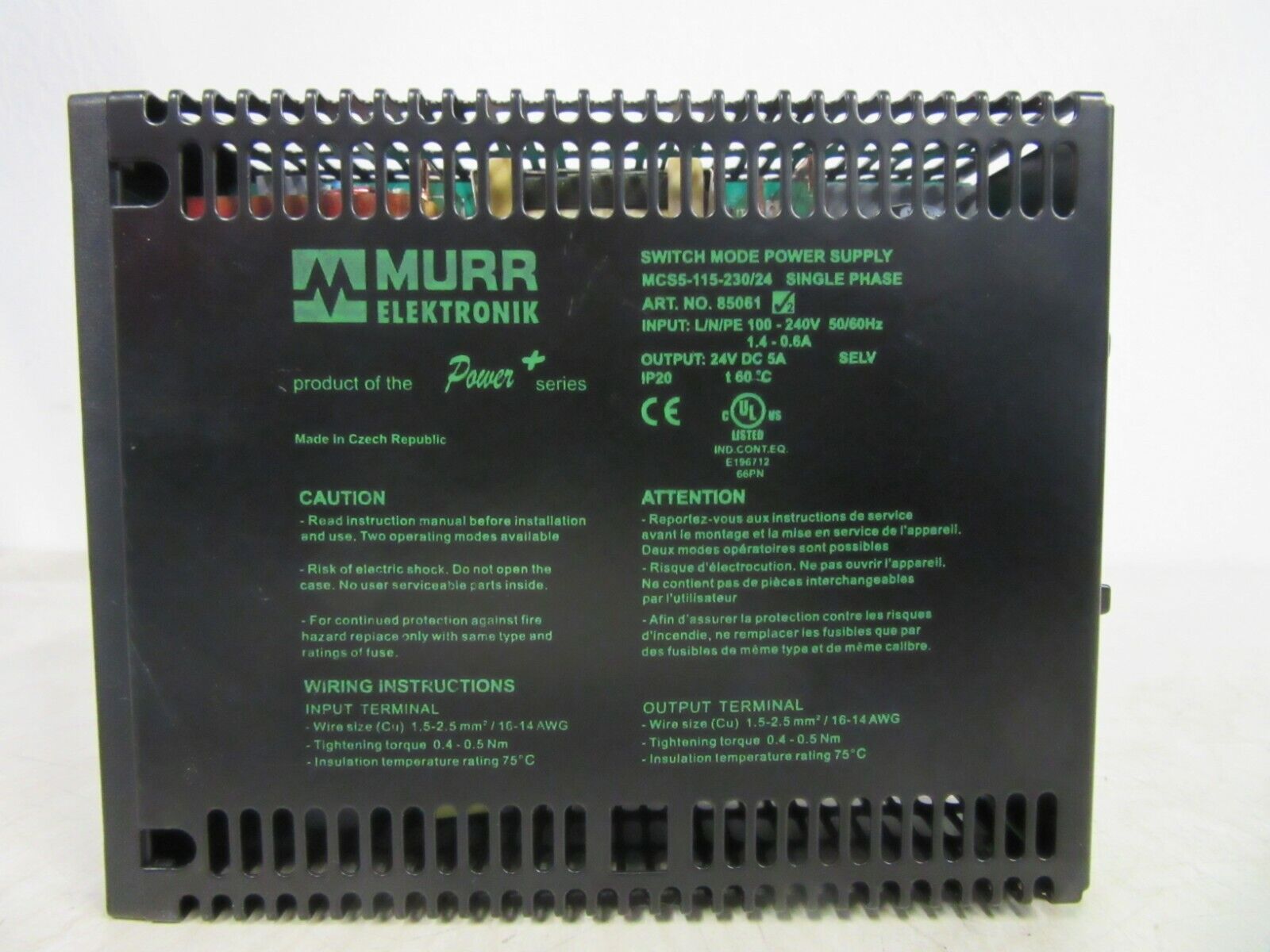 Murr Elektronik Switch Mode Power Supply MCS5-115-230/24 Single Phase