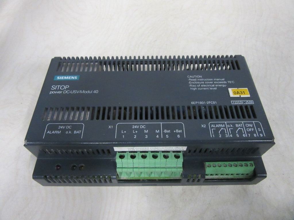 Siemens Sitop power DC-USV-Modul 40 6EP1931-2FC01