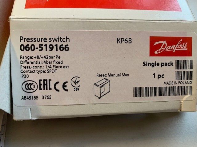 DANFOSS Pressure switch KP6B 060-519166