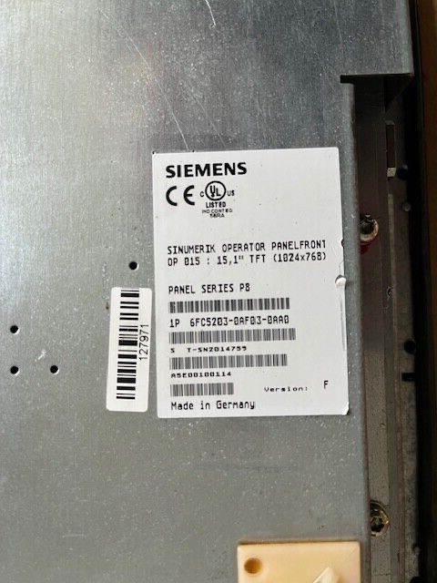 Siemens  6FC5203-0AF03-0AA0  Sinumerik Operator Panel Front OP 015  VERSION F