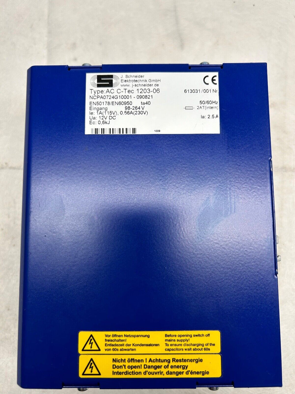 J. Schneider Elektrotechnik Netzteil AC C-TEC 1203-06 NPCA0724G10001-090821
