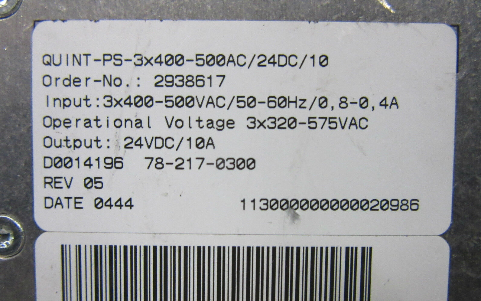 Phoenix Contact Quint Power Quint-PS-3x400-500AC/24DC/10 2938617