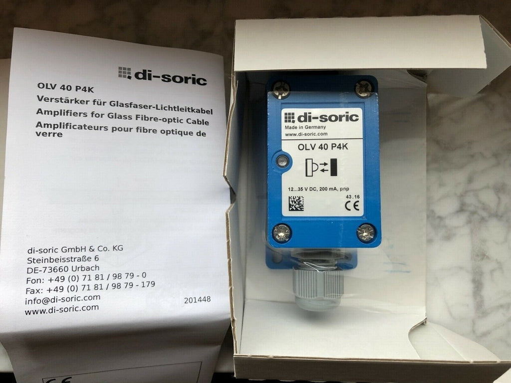 di-soric  Verstärker für Glasfaser-Lichtleitkabel OLV 40 P4K