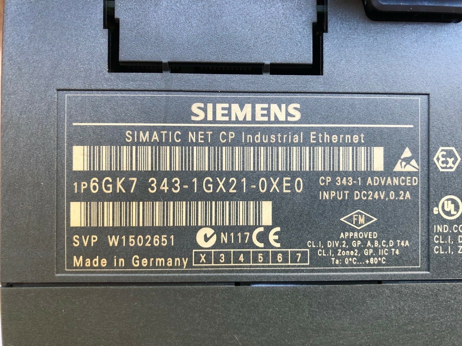 SIEMENS 6GK7 343-1GX21-0XE0 NET CP CP343-1 ADVANCED