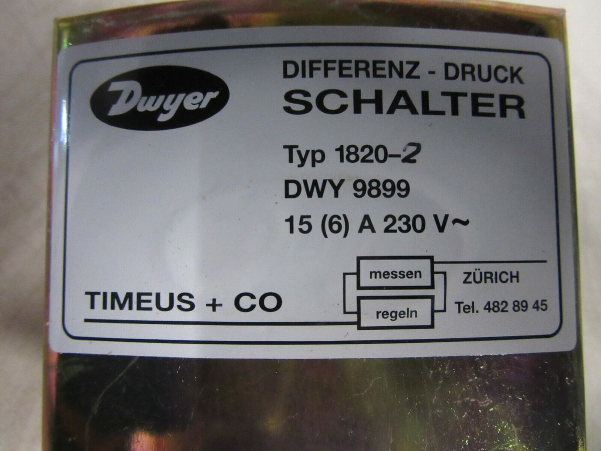 Dwyer Differenz-Druck Schalter Typ 1820-2 DWY 9899 15 (6) A 230 V