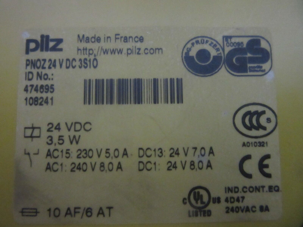 PILZ PNOZ 24V DC 3S10 3,5W