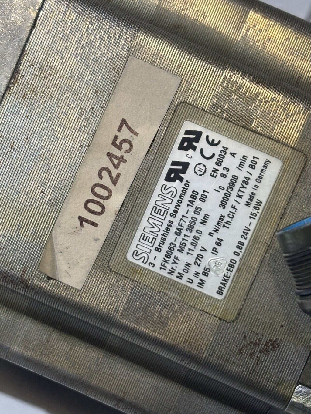 Siemens  1FK6063-6AF71-1AB0 Brushless Servomotor