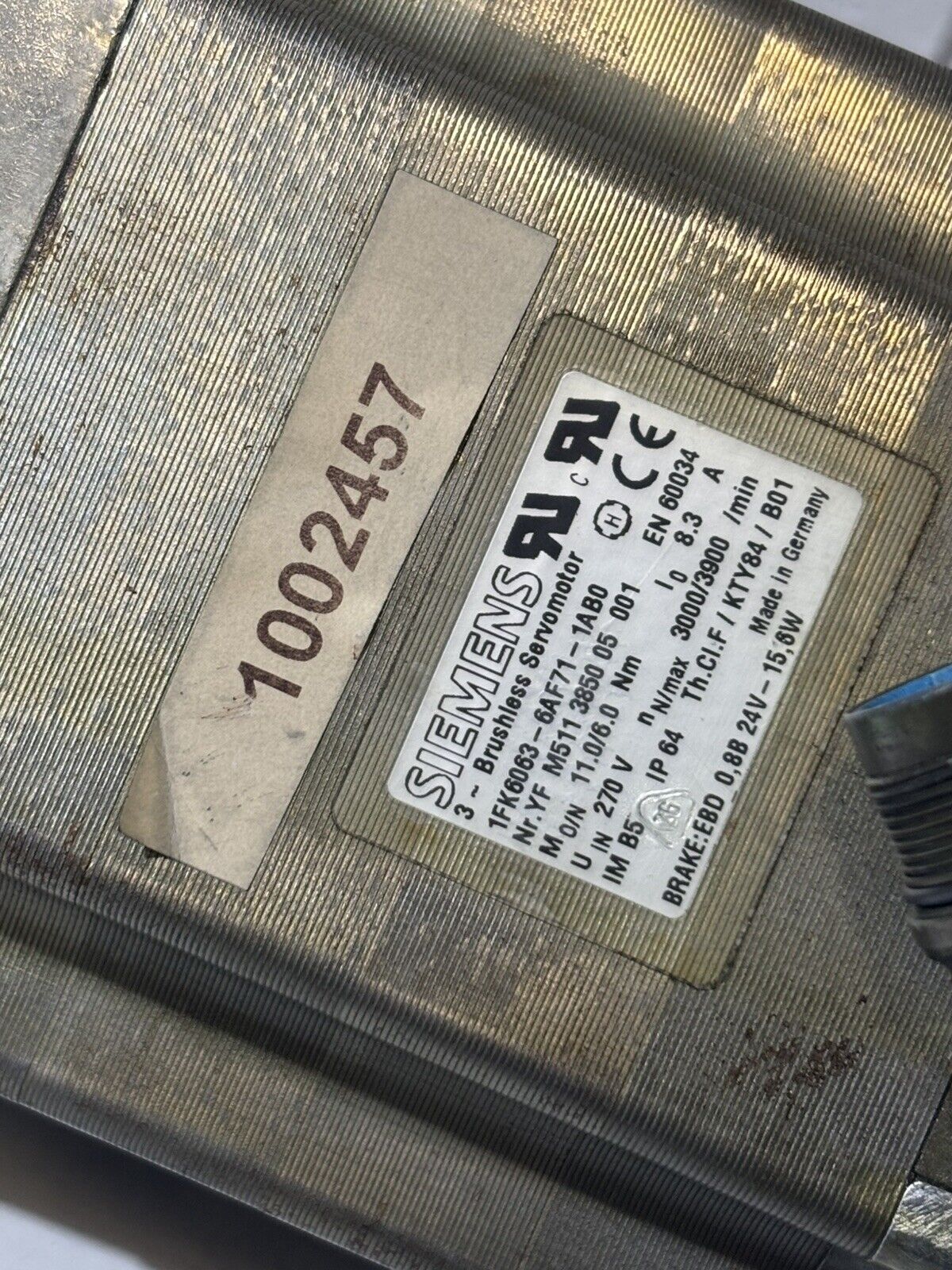 Siemens  1FK6063-6AF71-1AB0 Brushless Servomotor