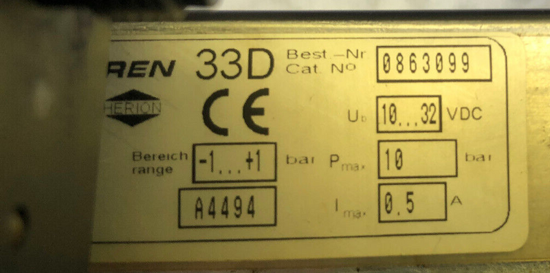 Norgren 9521663381102400 Magnetventilblock mit Drucksensor 24 V 0863099