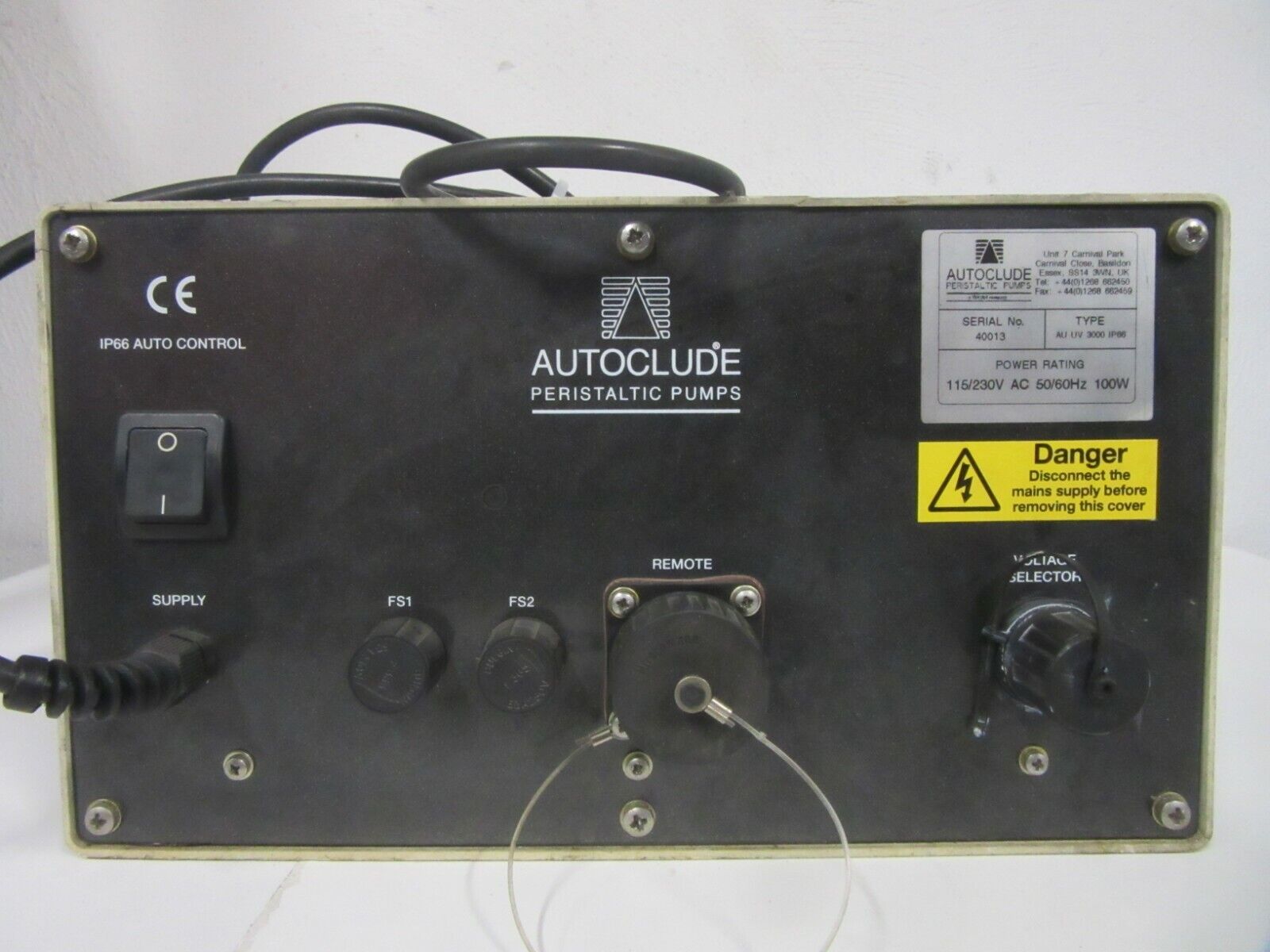 Autoclude Peristaltic PumpsType AU UV 3000 IP66 100W