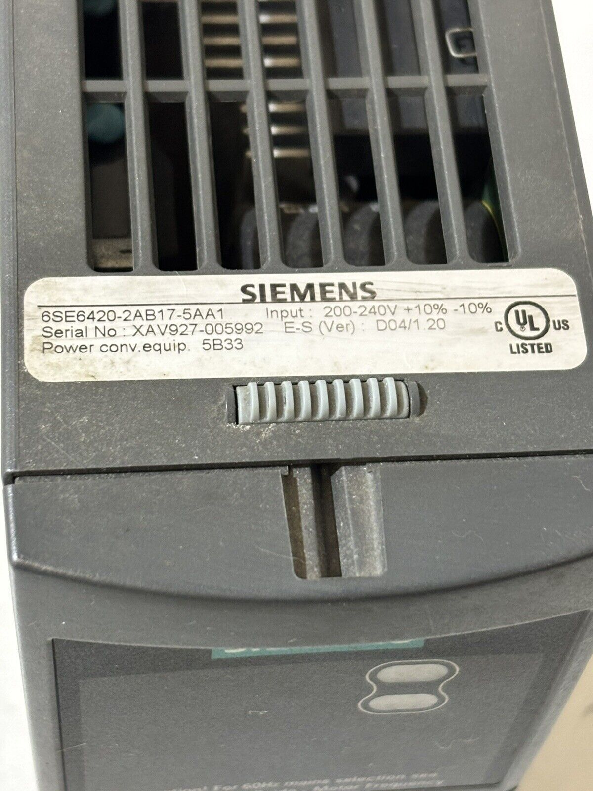 Siemens MICROMASTER 420 6SE6420-2AB17-5AA1 E-Stand D04/1.20