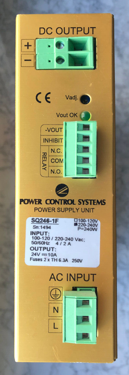 Power Control Systems Power Supply Unit SQ246-1F 220-240V DC24V/10A