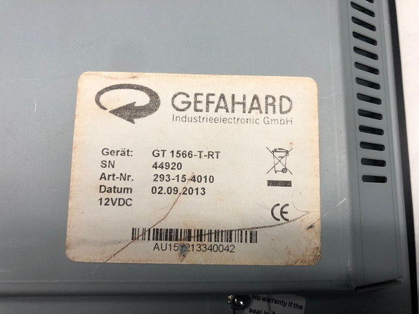 GEFAHARD GT 1566-T-RT Touch Monitor