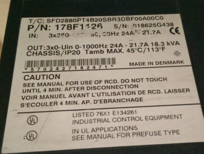 DANFOSS VLT 2800 Frequenzumrichter 178F1126 Variable Speed Drive