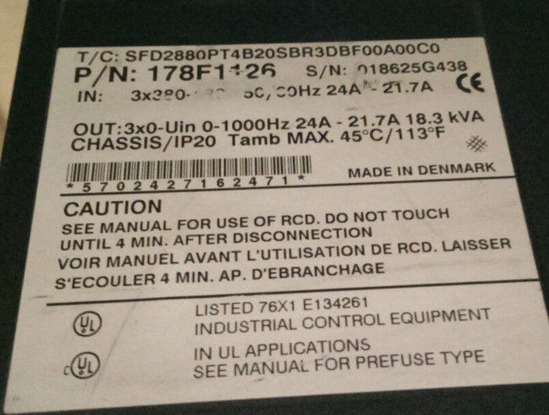 DANFOSS VLT 2800 Frequenzumrichter 178F1126 Variable Speed Drive