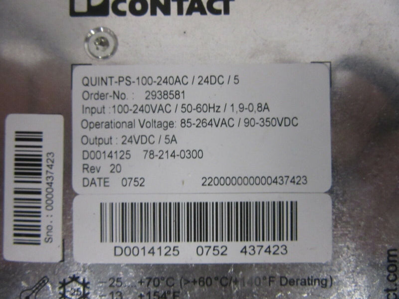 PHOENIX CONTACT QUINT PS-100-240AC/24DC/5