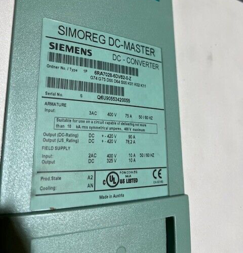 Siemens 6RA7028-6DV62-0-Z SIMOREG DC-MASTER DC CONVERTRE