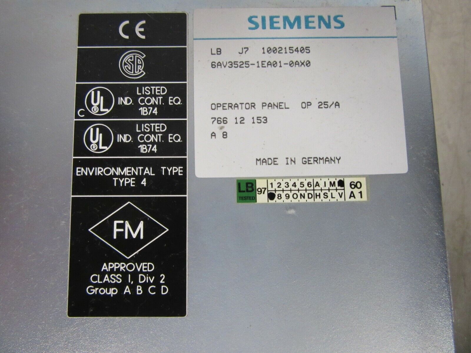 Siemens 6AV3525-1EA01-0AX0 Operator Panel Coros OP25 - mit Beschädigung -