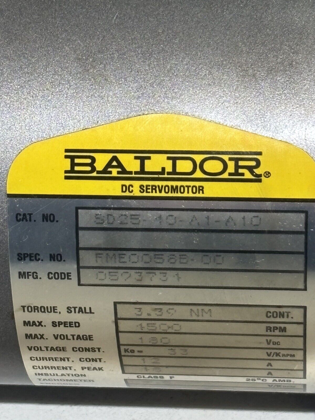 BALDOR SD25-40-A1-A10 Servomotor