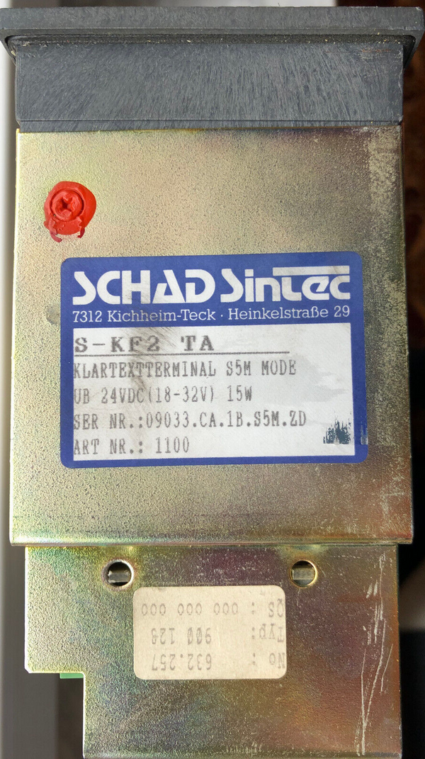 SCHAD SINTEC S-KF2 Art.-Nr. 1100 Klartextterminal