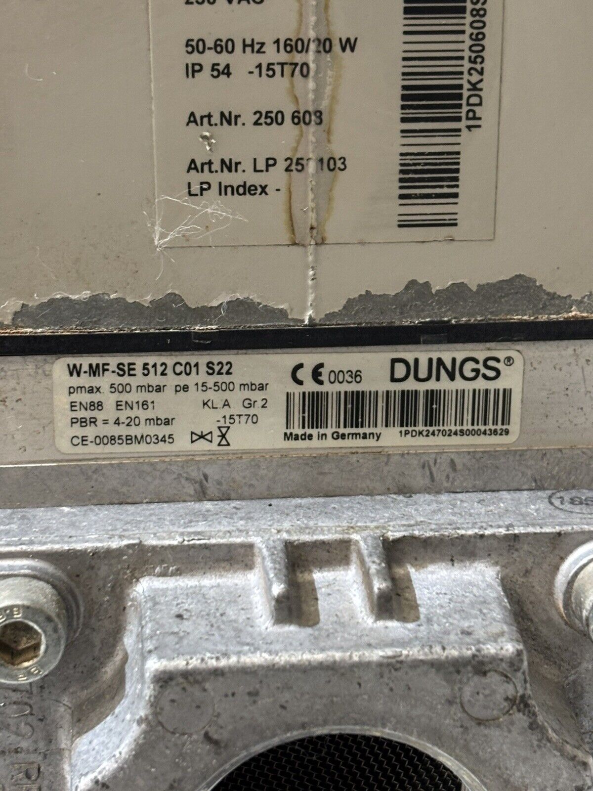 Weishaupt DUNGS W-MF SE 512 C01 S22 Gasdruckregler Gasarmatur W-MF 512 C