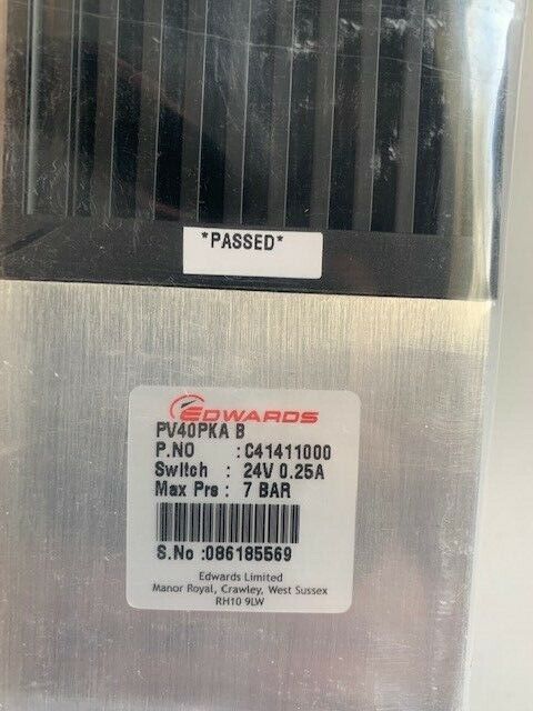 Edwards PV40PKA B P.No.C41411000 24V Max Pre.: 7 bar