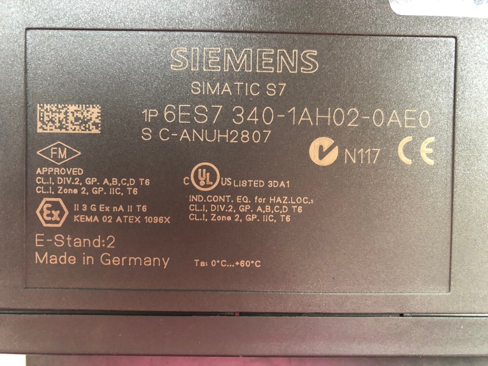 Siemens SIMATIC S7  6ES7 340-0AH02-0AE0 E-Stand:2  -used-