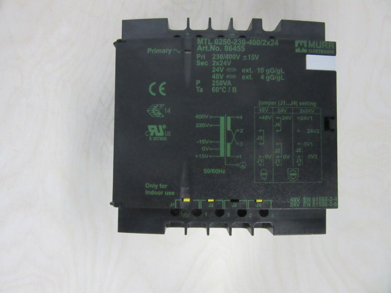MTL Einphasen Sicherheitstransformator MTL-0250-230-400\2x24