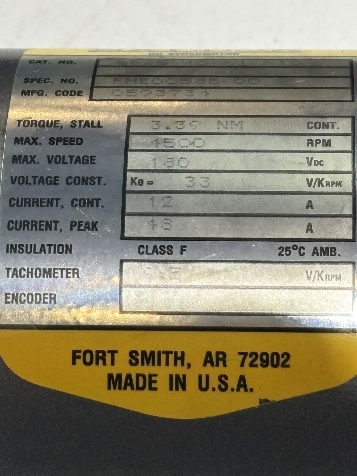 BALDOR SD25-40-A1-A10 Servomotor