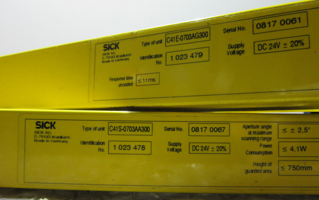 SICK C41S-0703AA300 + SICK C41E-0703AG300 SENDER and RECEIVER