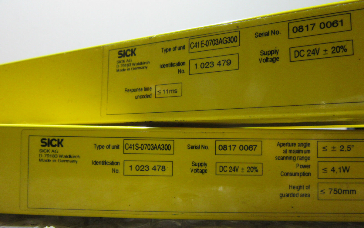 SICK C41S-0703AA300 + SICK C41E-0703AG300 SENDER and RECEIVER