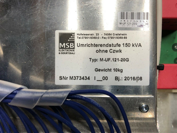MSB Elektronik und Gerätebau Umrichterendstufe 150 KVA M-UF.121-20G