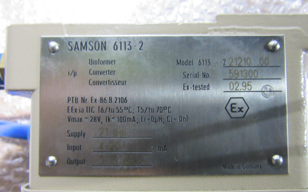 SAMSON 6113-2 Converter Signalumformer