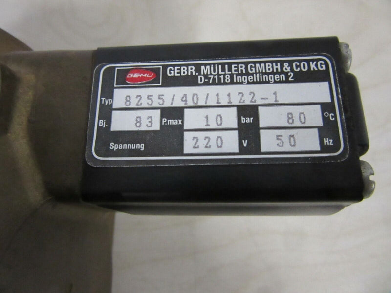 Gemü Gemue Zollw.-ventil 220V 1 1/2 " Zoll Inch 8255/40/1122-1 10 bar