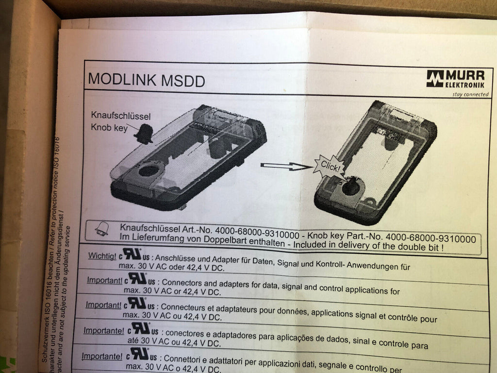 Murr Elektronik Einbaurahmen 4000-68622-0000001 OVP -unused -