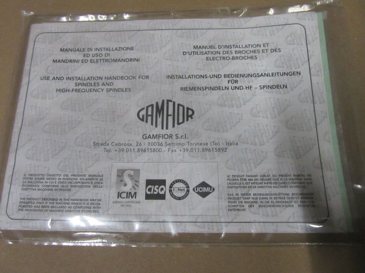 Gamfior High-Frequency Spindle / HF - Spindel Elektrospindel E14222
