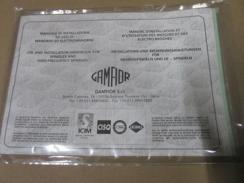 Gamfior High-Frequency Spindle / HF - Spindel Elektrospindel E14222