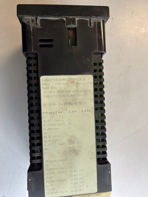 EUROTHERMA CONTROLS 815S/RTD/4MA20/NONE/DHD/FLD/485/96/F/70/0/319/0/N0../D/N/S/N