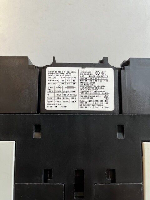 Siemens 3RT1046-1AP00 Leistungsschütz 45kW 95A 400V, Spule AC 230V