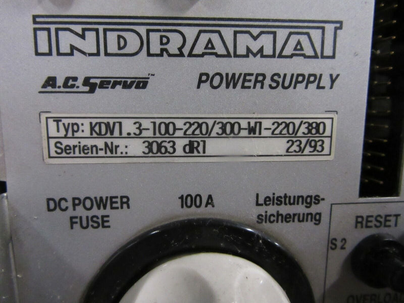 Indramat AC Servo Power Supply KDV1.3-100-220/300-W1-220/380